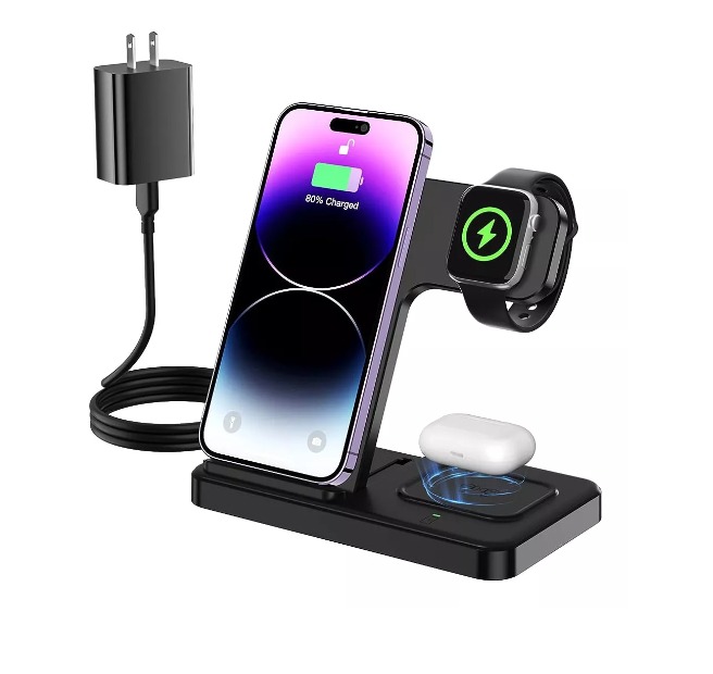 Estación de carga inalámbrica 3 en 1